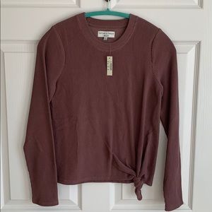 Madewell Texture & Thread Front Knot Jacquard Top